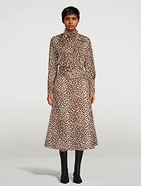 Cotton And Silk Skirt Leopard Print