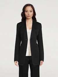 Wool Collarless Blazer