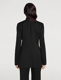 Wool Collarless Blazer