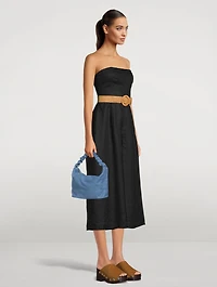 Denim Scrunch Handle Bag