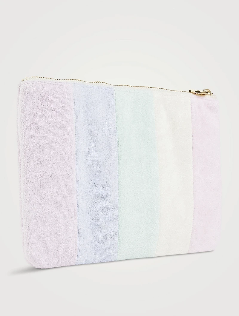 Colourblock Terry Flat Pouch