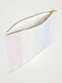 Colourblock Terry Flat Pouch
