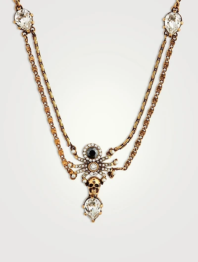 Spider Necklace With Crystals