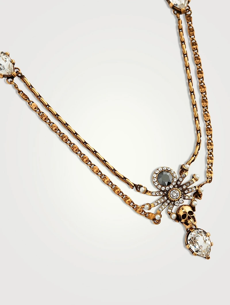 Spider Necklace With Crystals