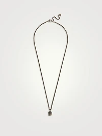 Pavé Skull Pendant Necklace With Crystals