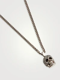 Pavé Skull Pendant Necklace With Crystals