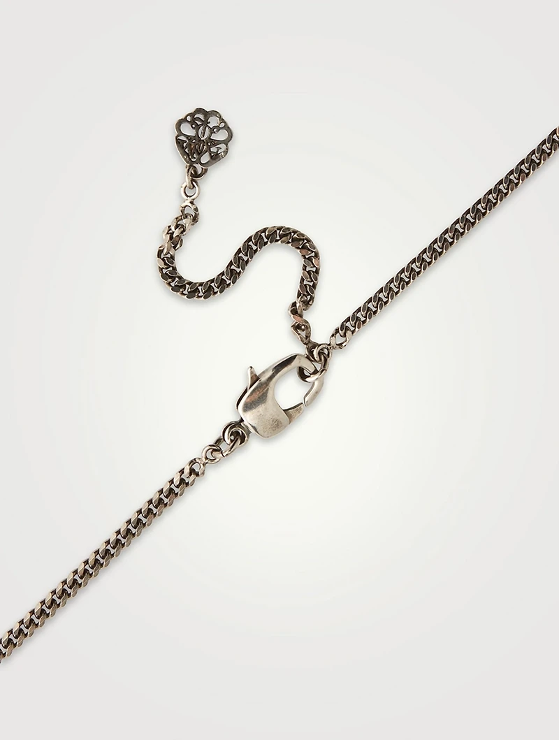 Pavé Skull Pendant Necklace With Crystals
