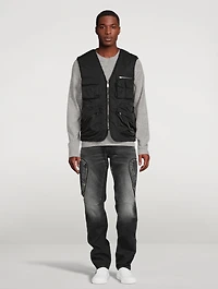 Cotton Slim-Fit Jeans With Zippers