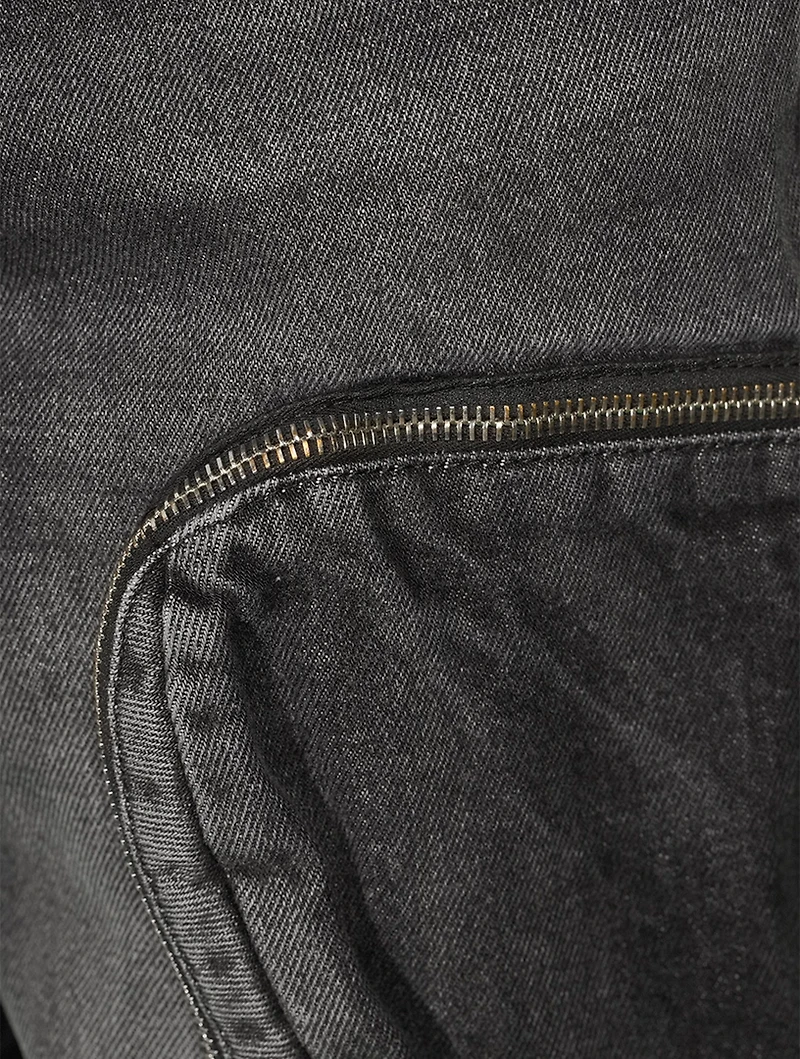 Cotton Slim-Fit Jeans With Zippers