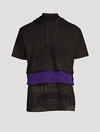 Embroidered Jersey T-Shirt With Overlapped Effect