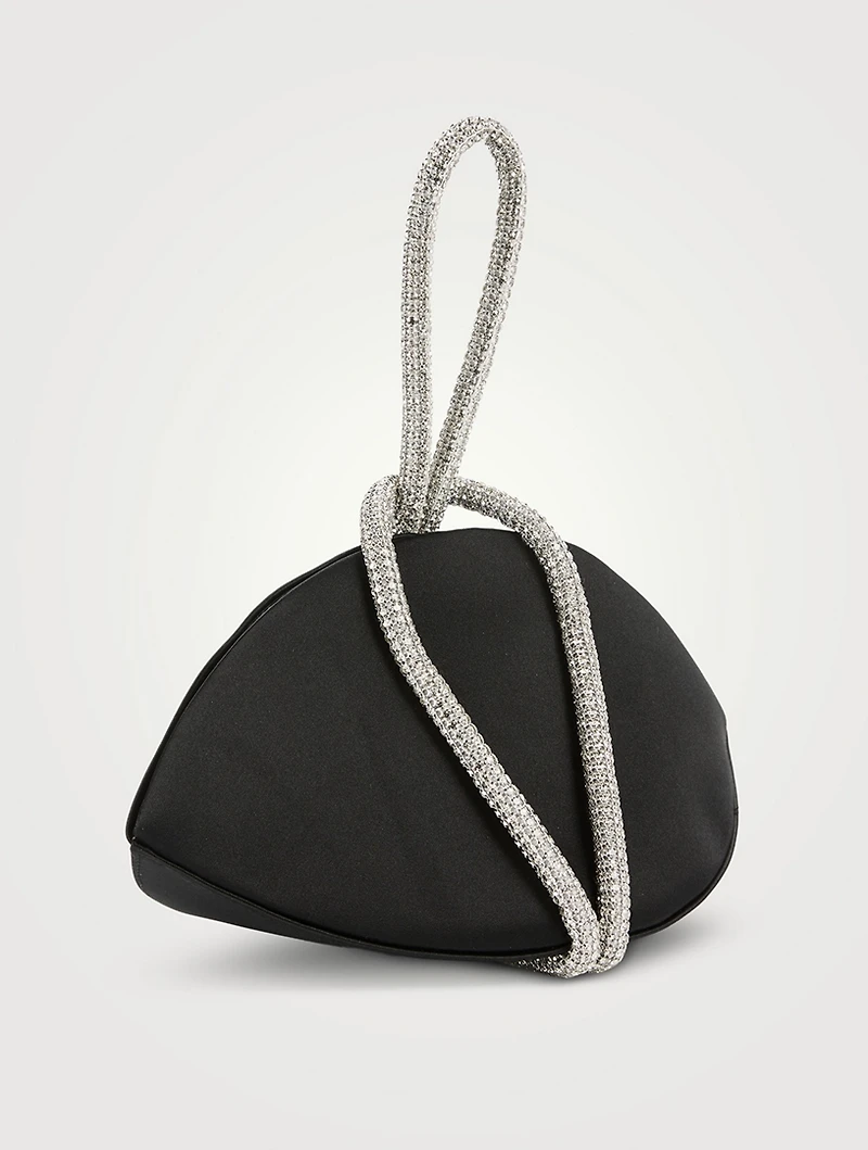 Double Knot Crystal Satin Clutch