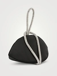 Double Knot Crystal Satin Clutch