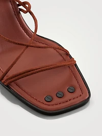 Le Doheny Ankle-Wrap Leather Sandals