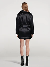 Sustainable Satin Down Robe Coat