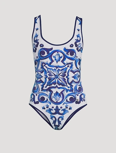 One-Piece Swimsuit Majolica Print