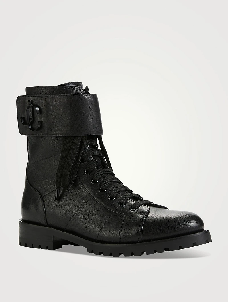 Ceirus Leather Combat Boots