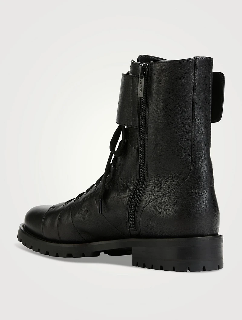 Ceirus Leather Combat Boots