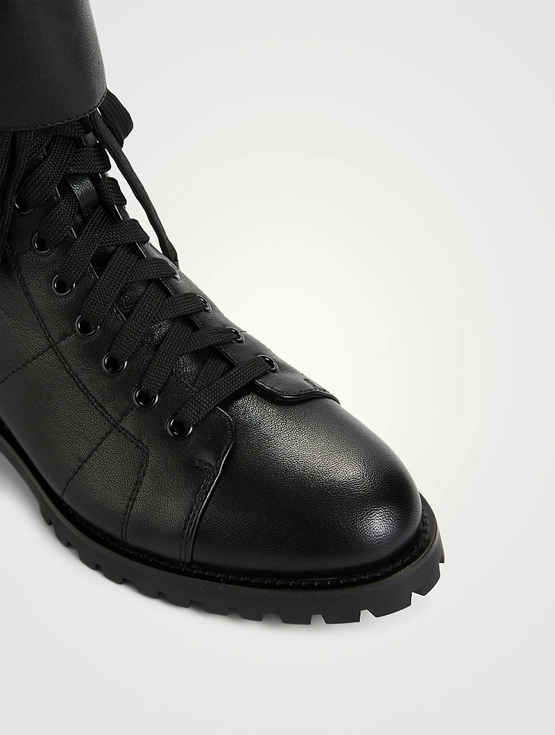 Ceirus Leather Combat Boots