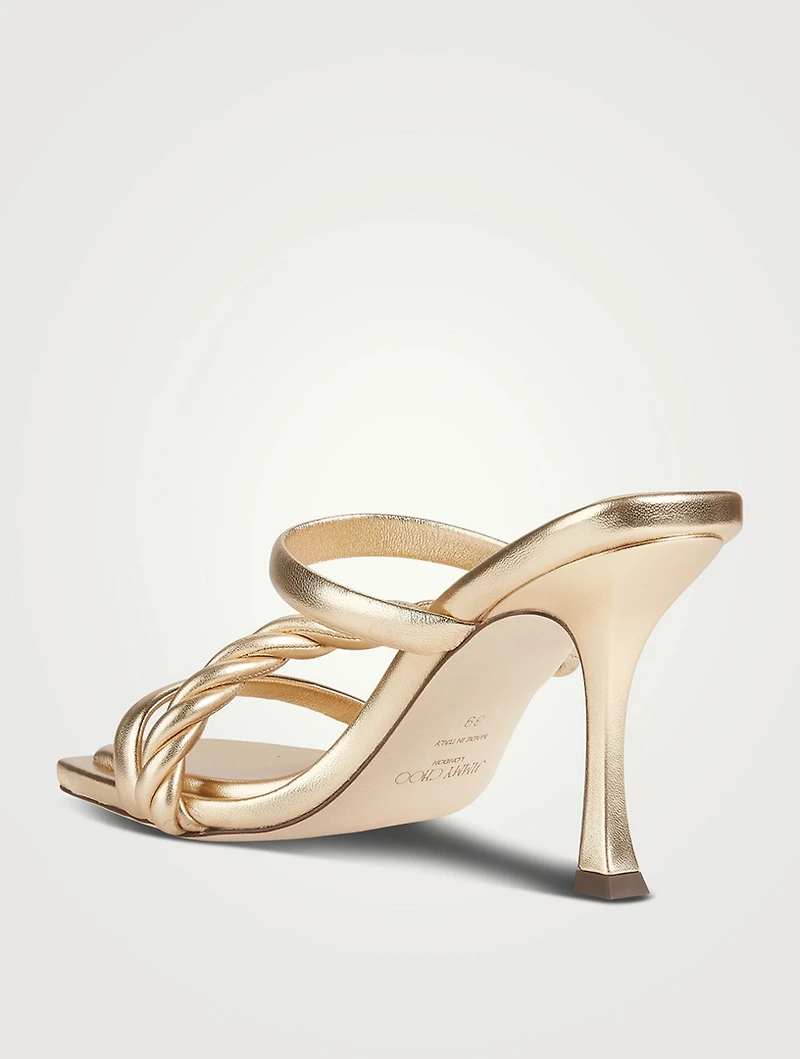 Diosa 90 Metallic Leather Mules