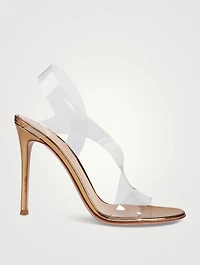Metropolis 105 PVC And Metallic Leather Slingback Sandals