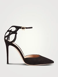 Fleur Cut-Out Suede Pumps
