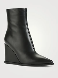 Leather Wedge Ankle Boots