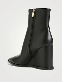 Leather Wedge Ankle Boots