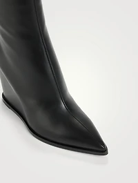 Leather Wedge Ankle Boots