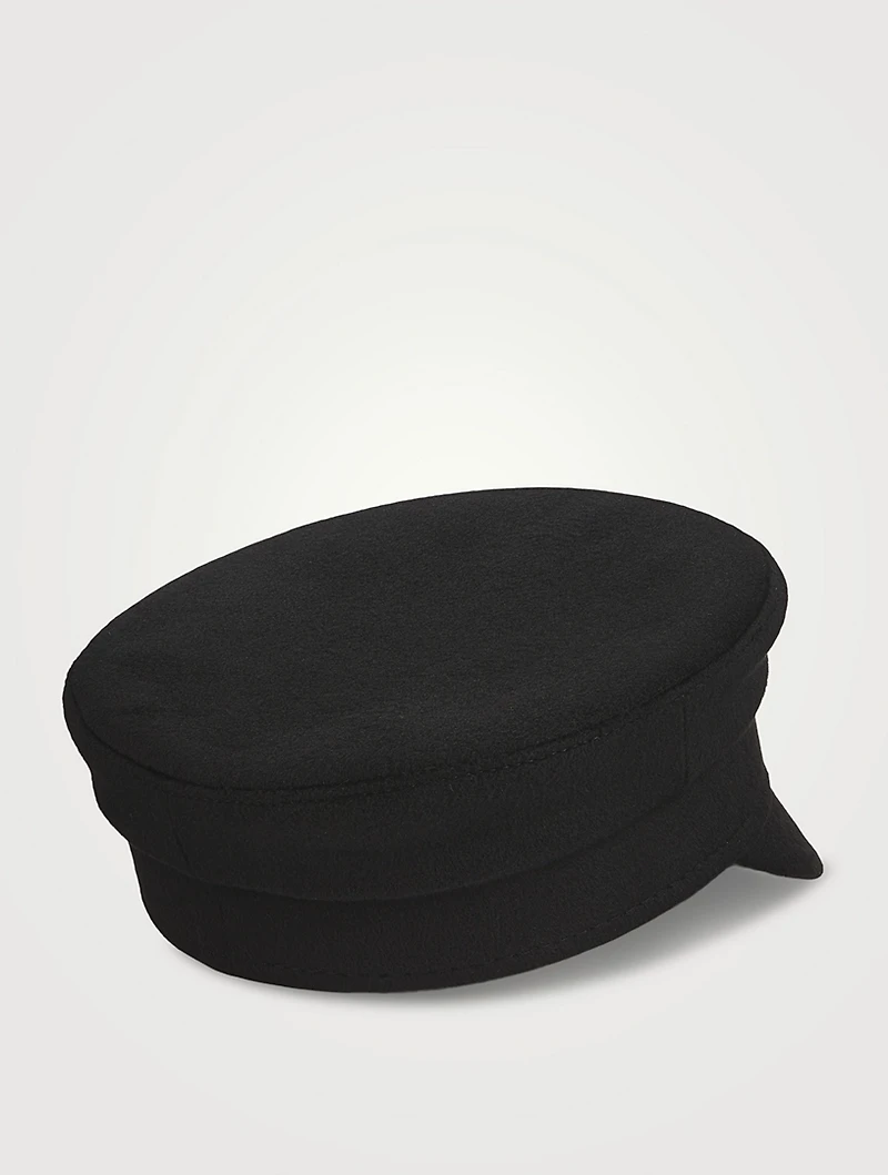 Wool Baker Boy Cap With Crystal Logo