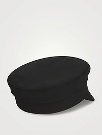 Wool Baker Boy Cap With Crystal Logo