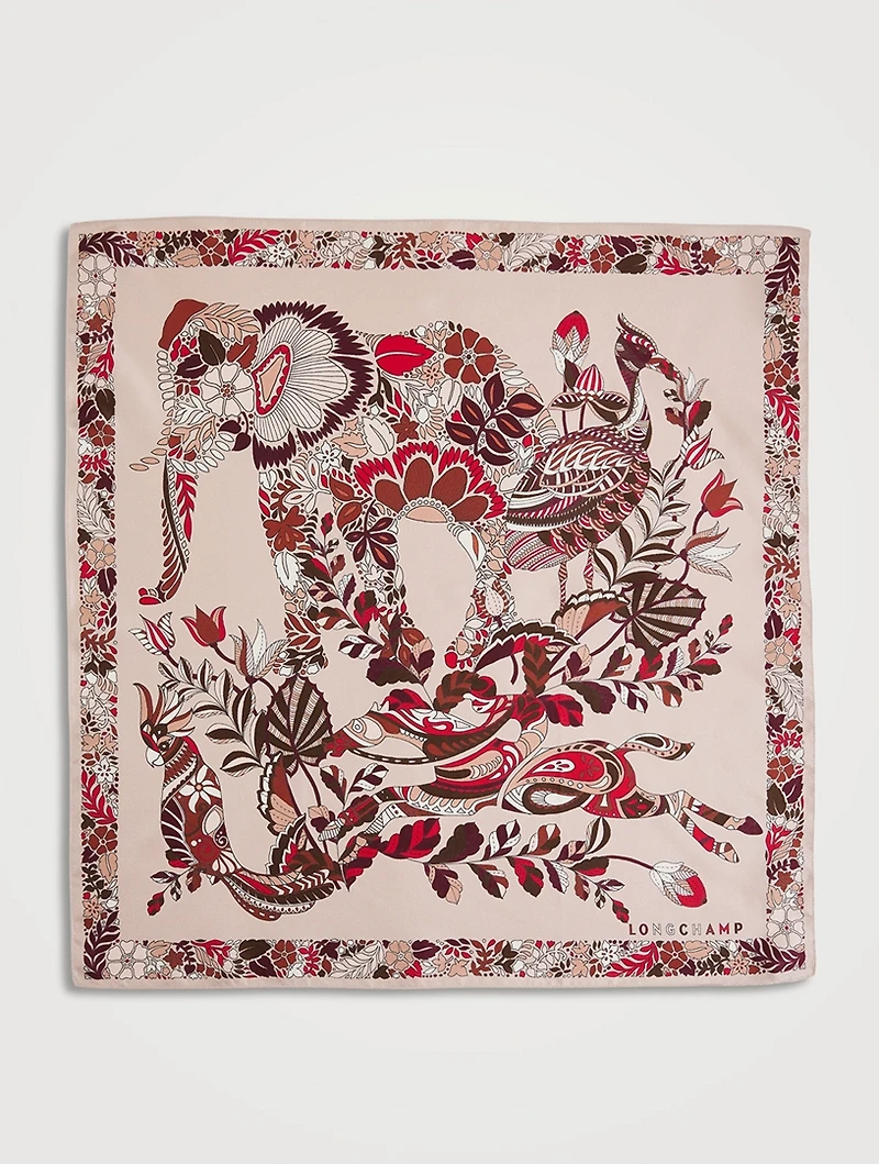 Silk Scarf In Forest Print