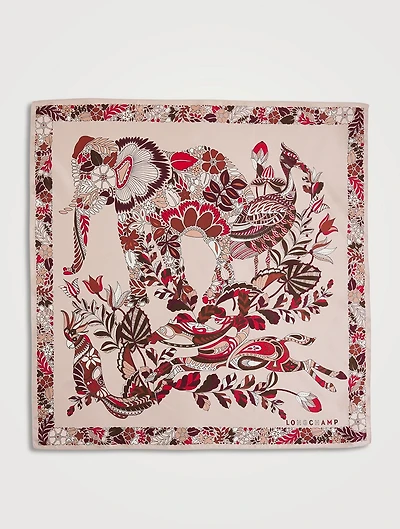 Silk Scarf In Forest Print