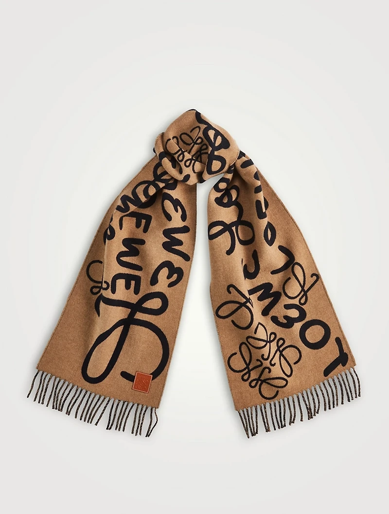 Wool Cashmere Scarf With Logo