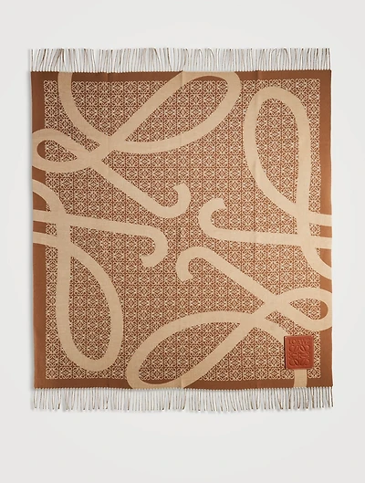 Wool Blanket Scarf With Logo