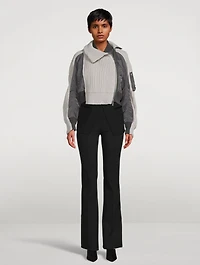 Nylon Twill x Wool Knit Blouson Jacket
