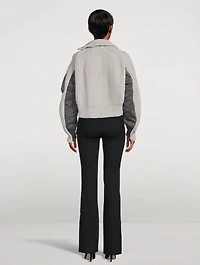 Nylon Twill x Wool Knit Blouson Jacket