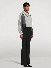Nylon Twill x Wool Knit Blouson Jacket