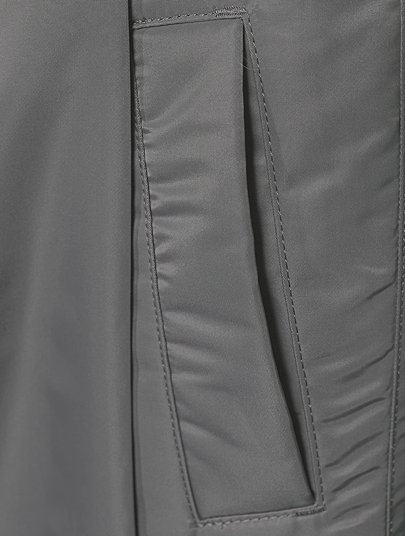 Nylon Twill Mix Midi Skirt