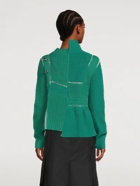 Wool Asymmetric Patchwork Sweater