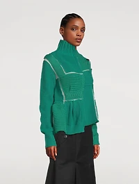 Wool Asymmetric Patchwork Sweater