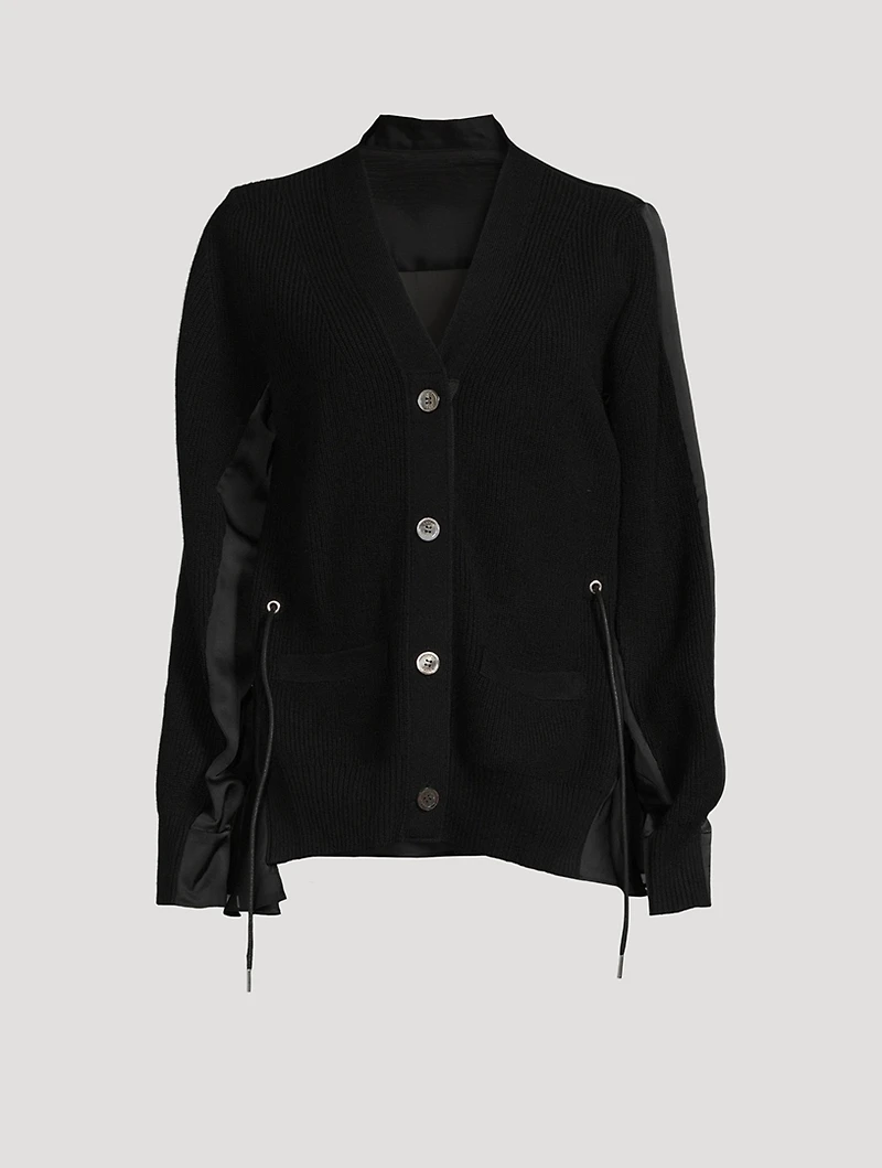 Satin Mix Wool Cardigan
