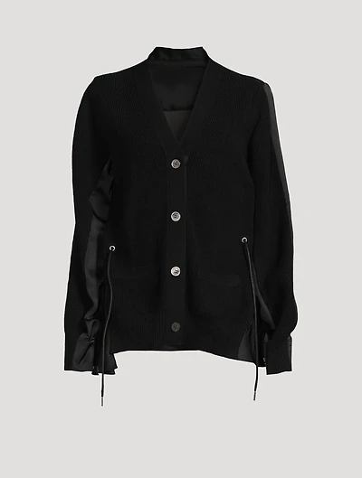 Satin Mix Wool Cardigan