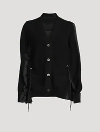 Satin Mix Wool Cardigan