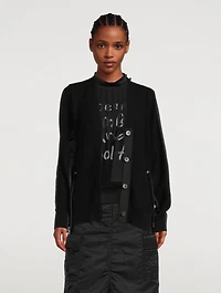Satin Mix Wool Cardigan