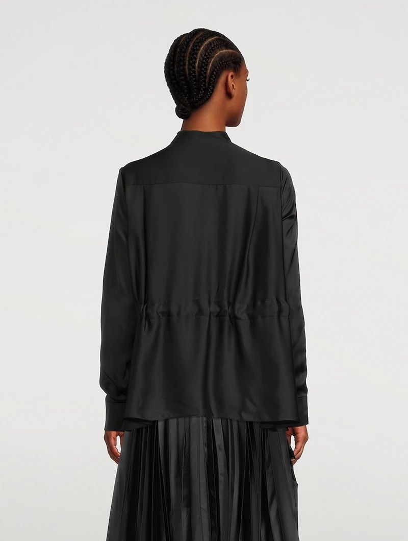 Satin Mix Wool Cardigan