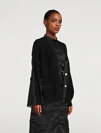 Satin Mix Wool Cardigan
