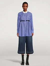 Poplin Shirt Pinstripe Print