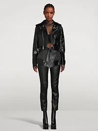 Leather Biker Blouson Jacket