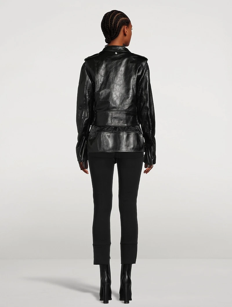 Leather Biker Blouson Jacket