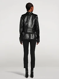 Leather Biker Blouson Jacket